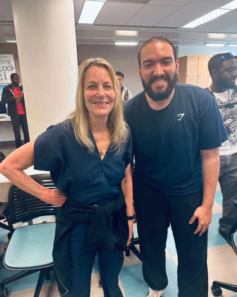 Nour Mohsen with designer Paula Scher
