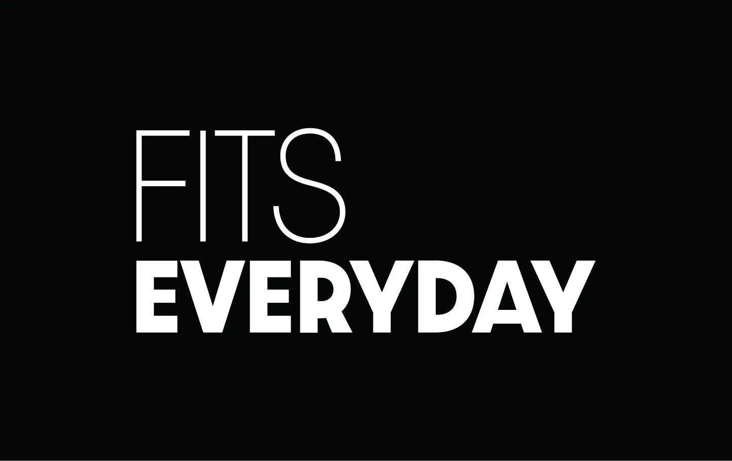 Final FITS EVERYDAY logo, white on black