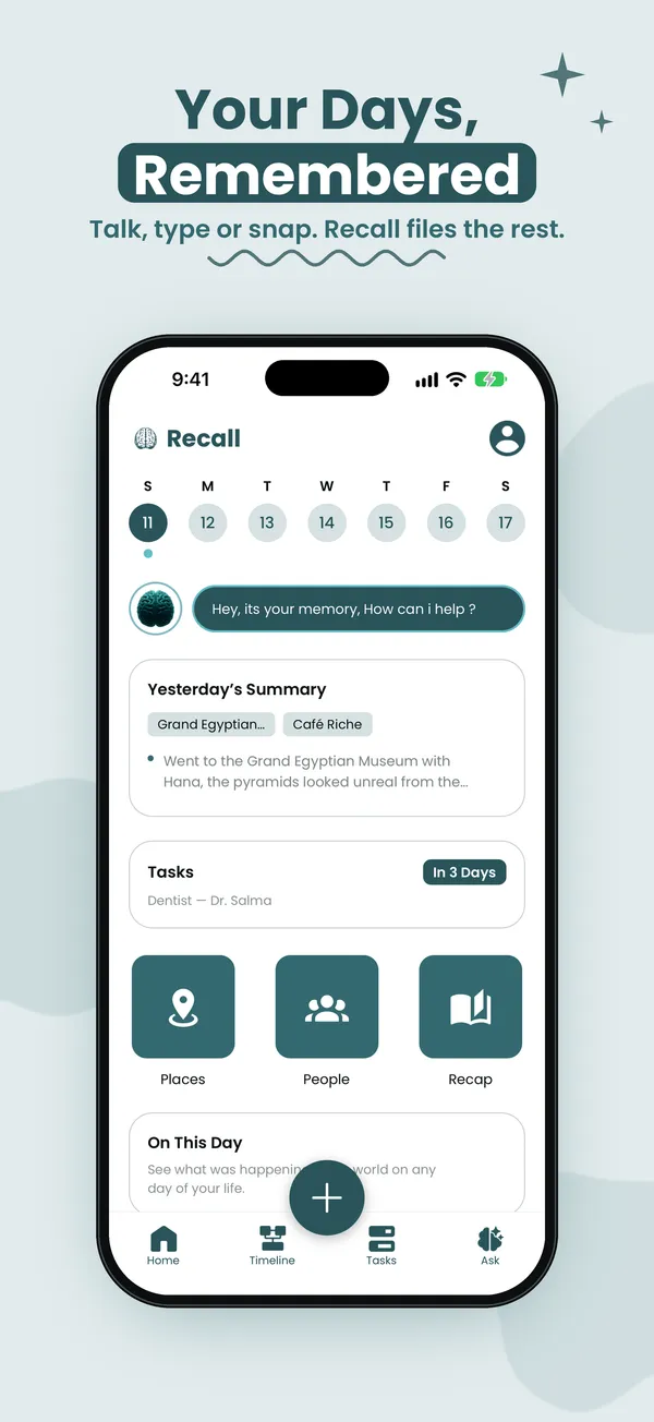 App Store screenshot: Your days, remembered